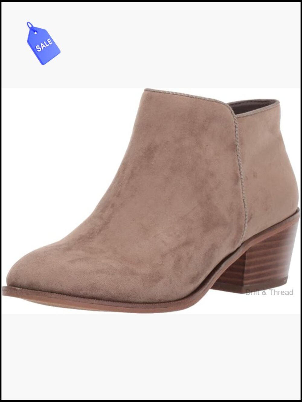 Women's Faux Suede Ankle Boots with Side Zipper, Comfortable Memory Foam